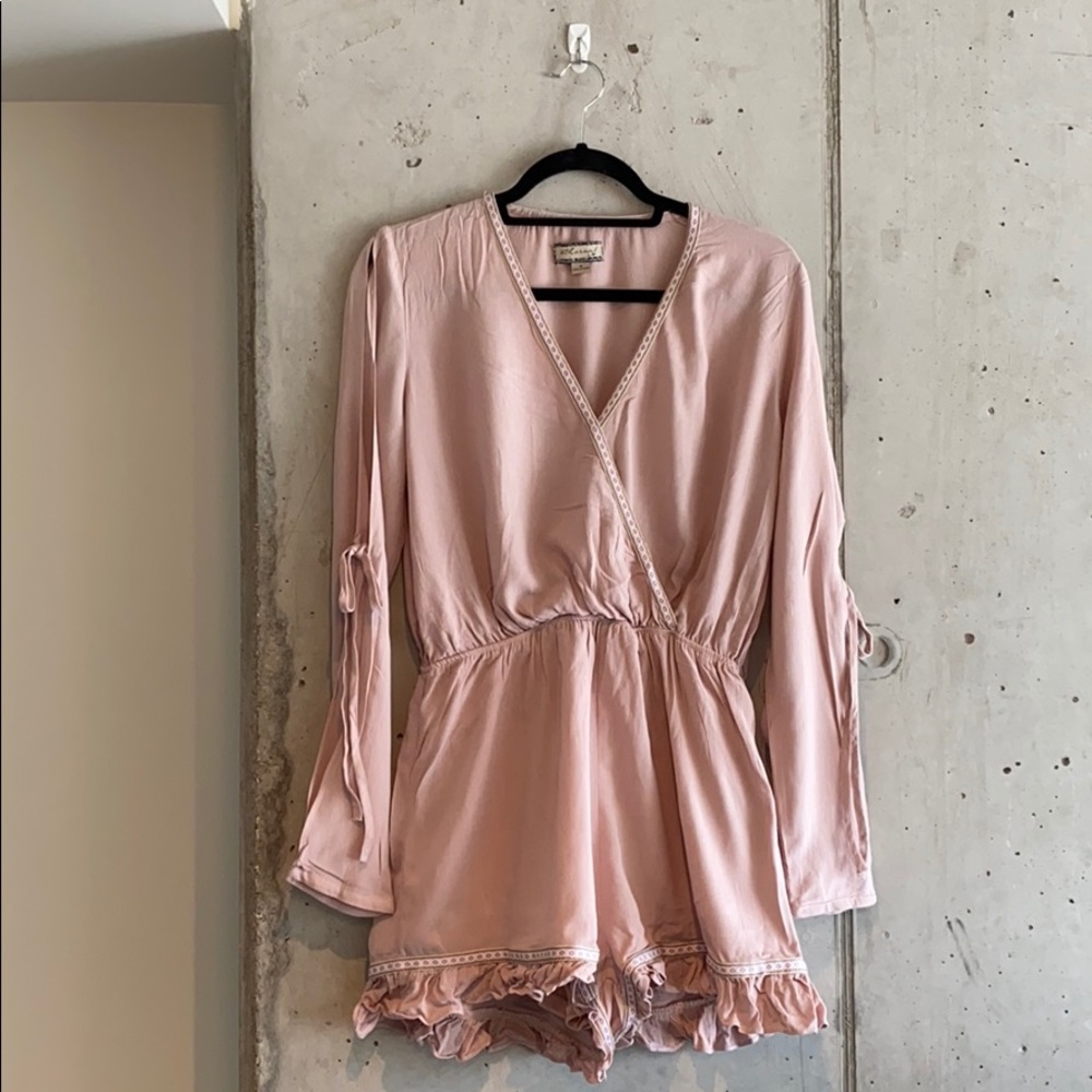 ✨ Ethereal Blush Pink Long Sleeve Romper | Size M